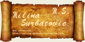 Milina Šurbatović vizit kartica
